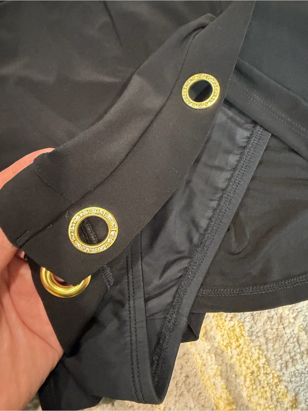 NWT Beyond Control Grommets One Piece Swim Dress Black Size 6 $139 - Picture 4 of 10